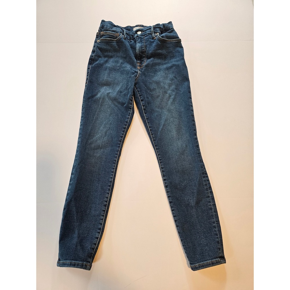 Good American Good Skinny Jeans Womens 4/27 Blue High Rise Organic Cotton